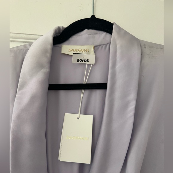 NWT medium / AUS 2 Zimmerman Silk Purple Wrap Dress Midi - Picture 8 of 15